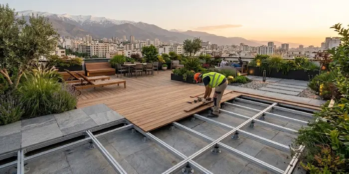 بهترین متریال برای کف روف گاردن 